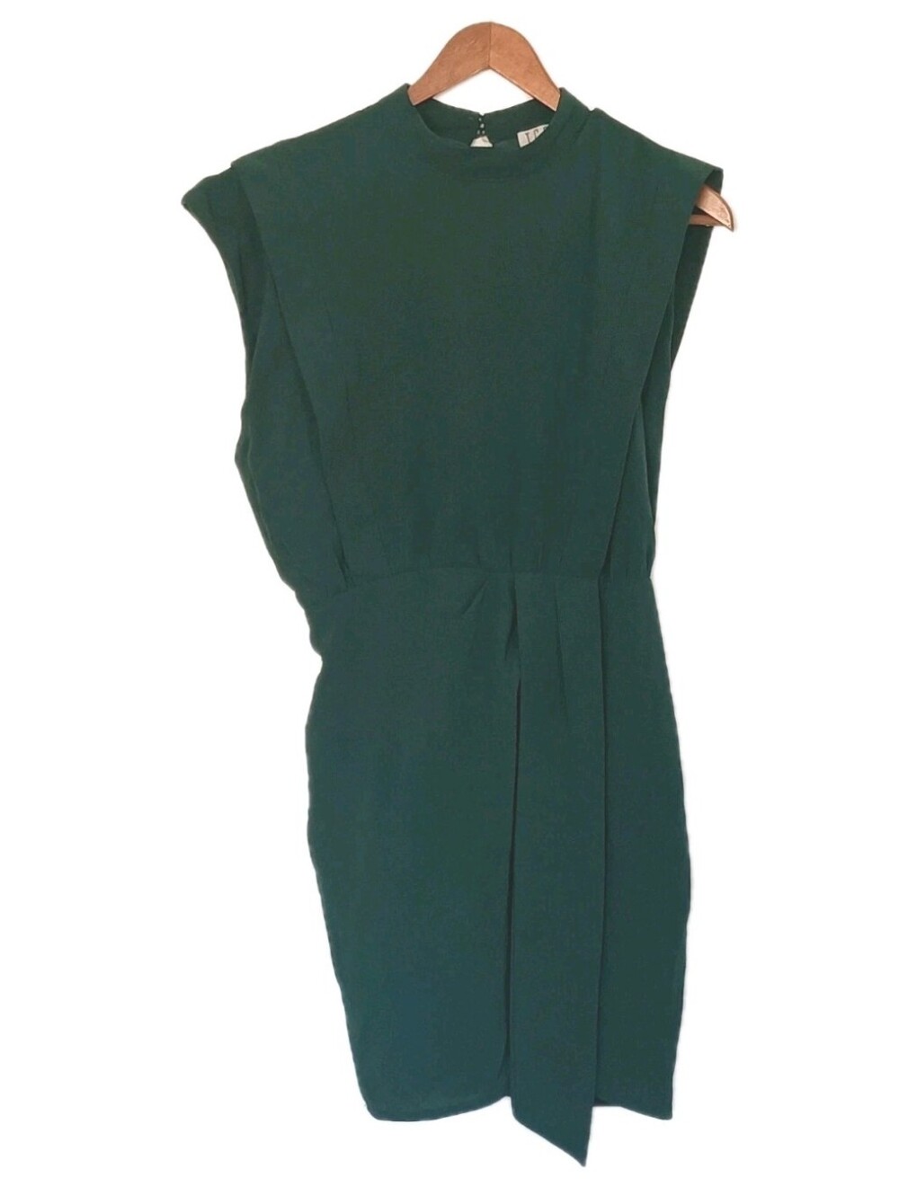TCEC High-Neck Sleeveless Assymmetrical Dress Emerald Green